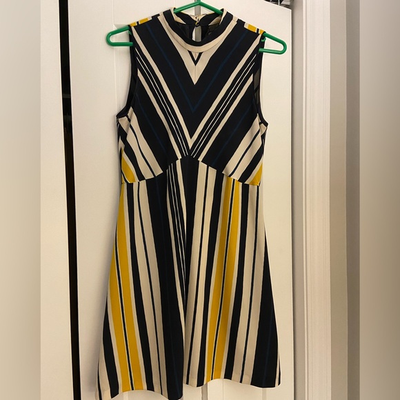 Zara Navy Blue and Yellow Striped Summer Dress 💛💙 - Picture 2 of 5